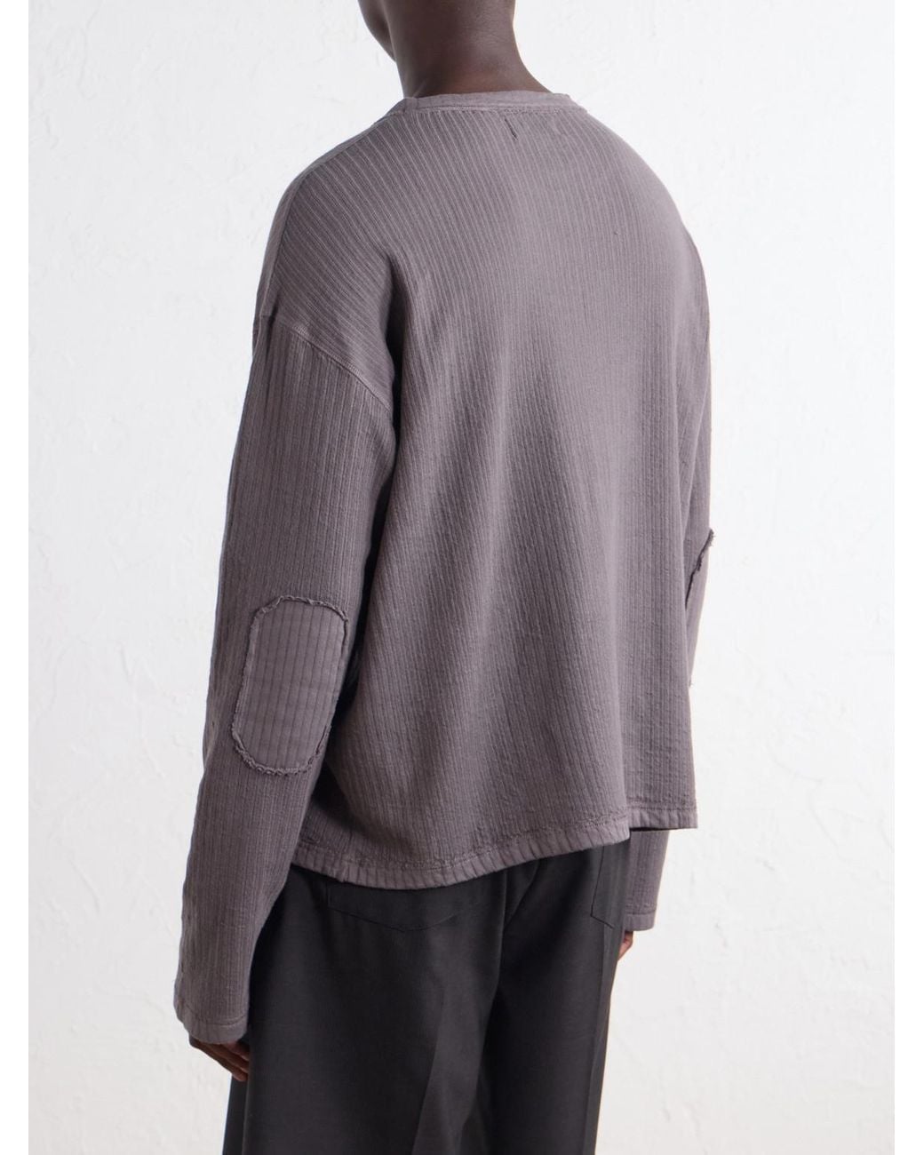 mfpen Gray Ribbed Organic Cotton Sweater for men