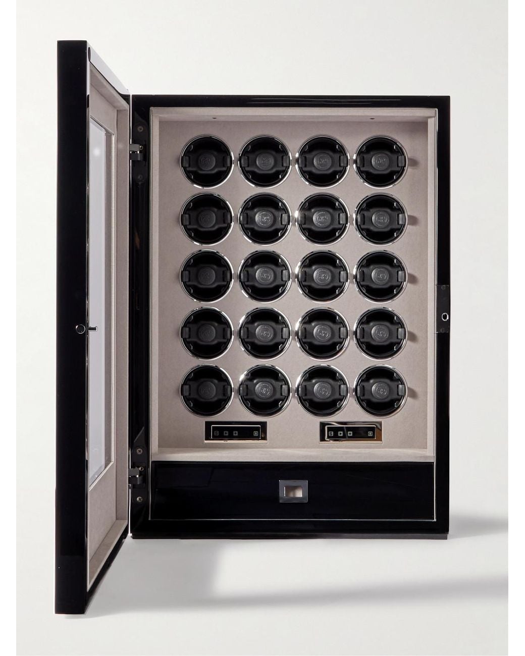 Rapport Black Paramount Wood 20-Piece Watch Winder for men