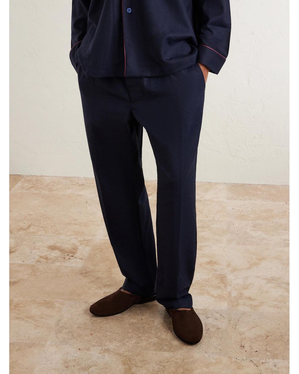 Charvet White Suede Slippers for men