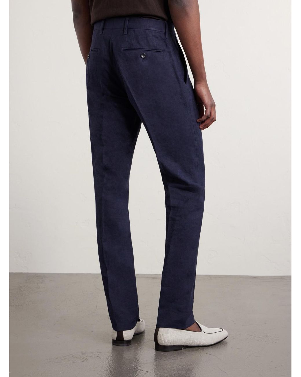 Mr P. Blue Phillip Slim-Fit Linen Suit Trousers for men