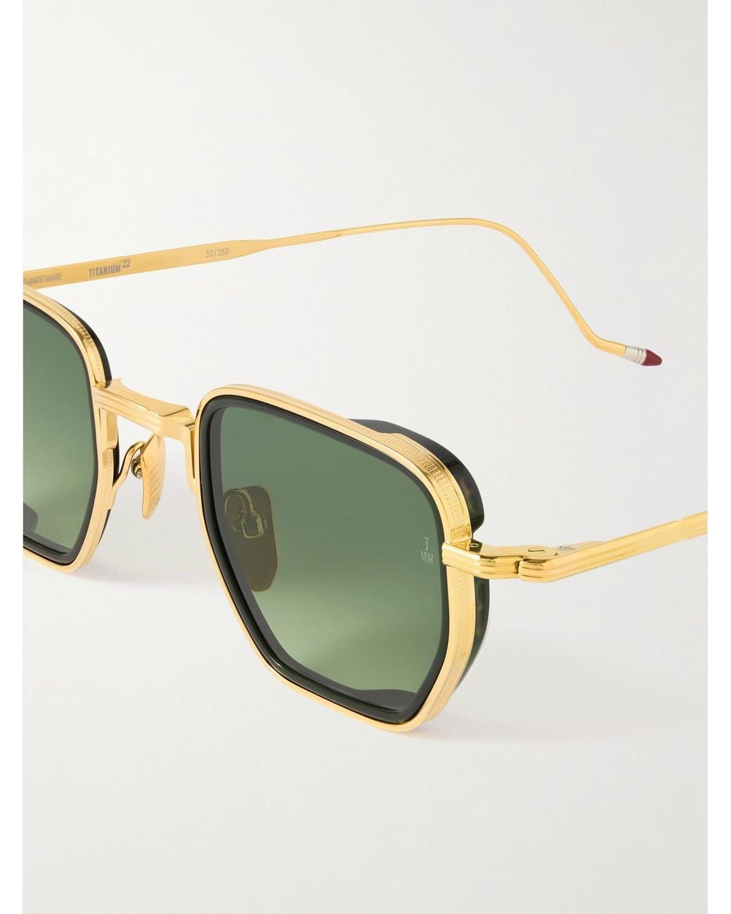 Jacques Marie Mage Green Atkins D-Frame-Tone Titanium Sunglasses for men