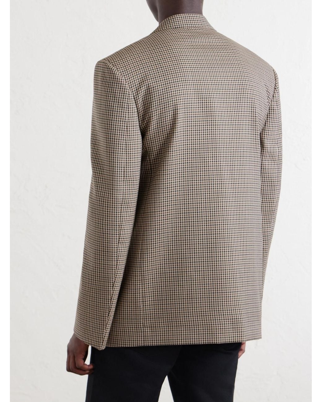 Gucci Gray Checked Wool Suit Jacket for men