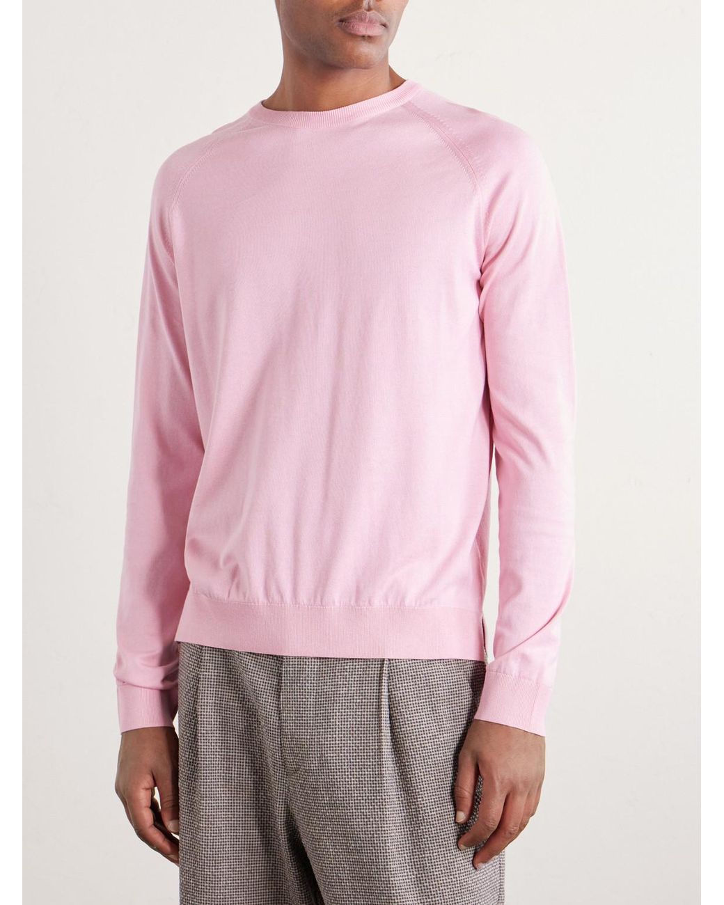Piacenza 1733 Pink Cotton And Silk-blend Sweater for men