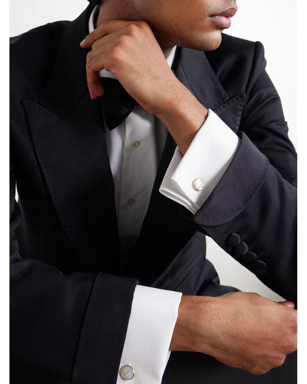 Tom Ford White 18-Karat Mother-Of-Pearl Cufflinks for men