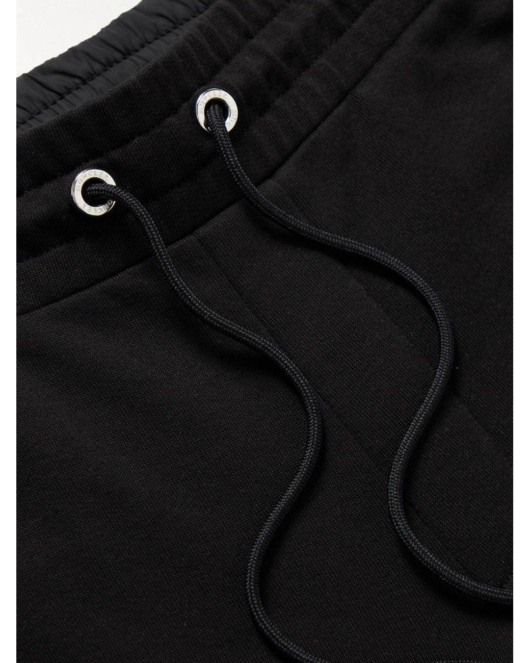 Moncler Black Straight-Leg Striped Cotton-Jersey Sweatpants for men