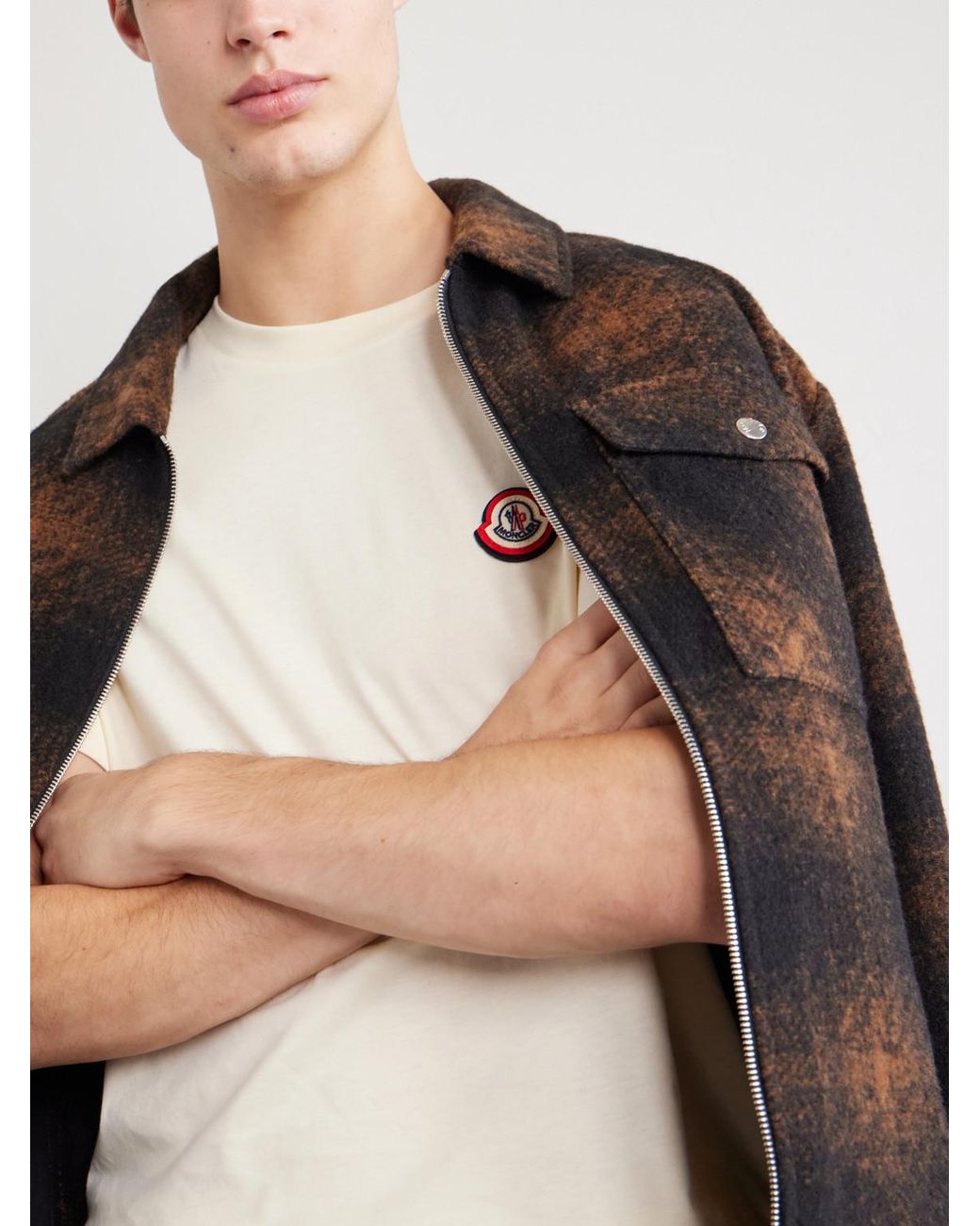Moncler Natural Logo-Appliqué Cotton-Jersey T-Shirt for men