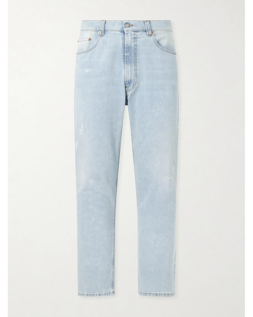 Ghiaia Blue Straight-Leg Distressed Jeans for men