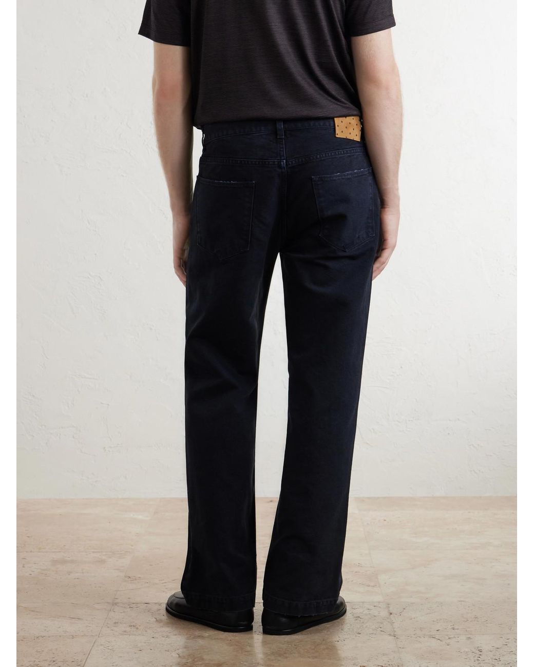 Massimo Alba Blue Oceano Straight-Leg Cotton Trousers for men