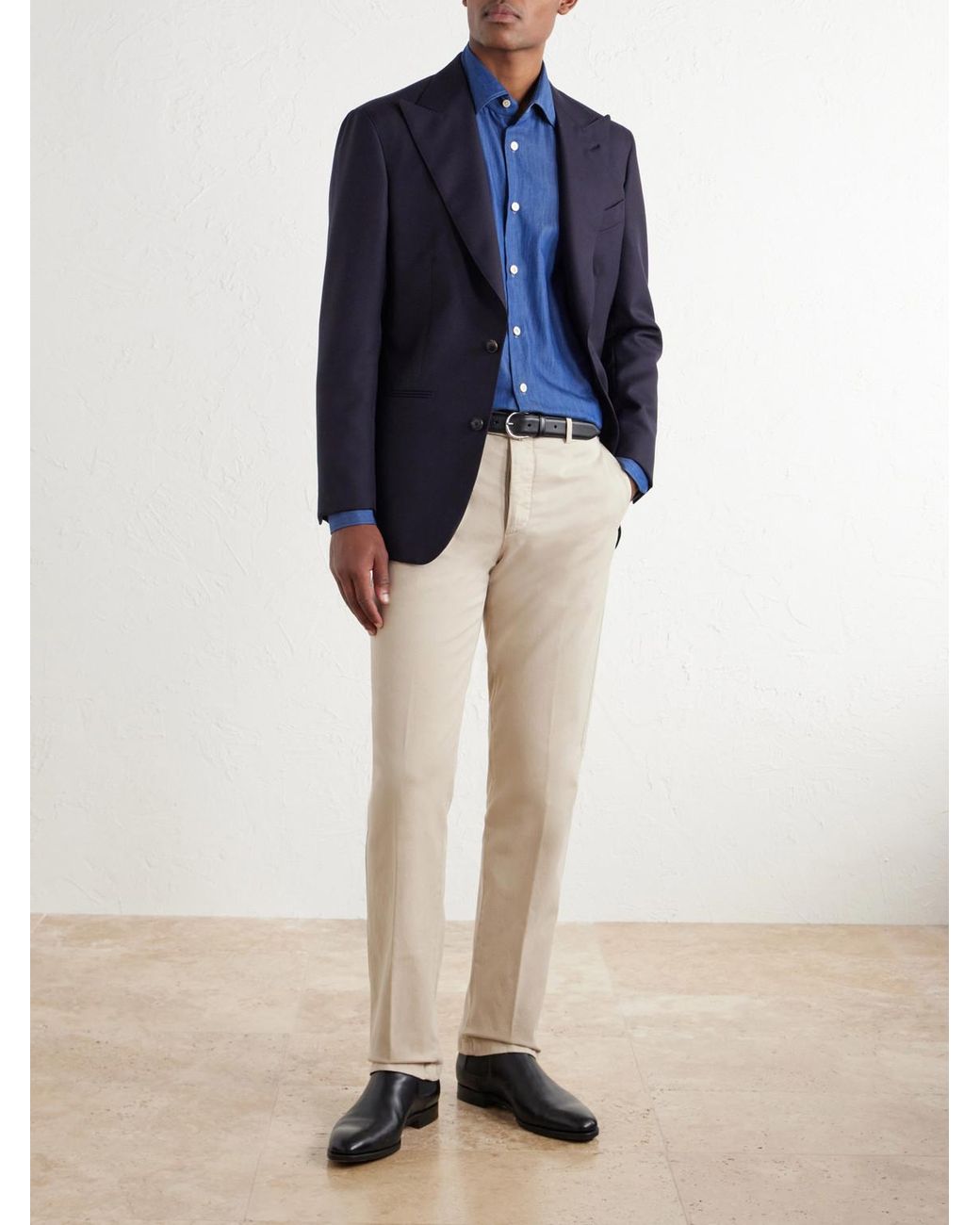 Kiton Blue Denim Shirt for men
