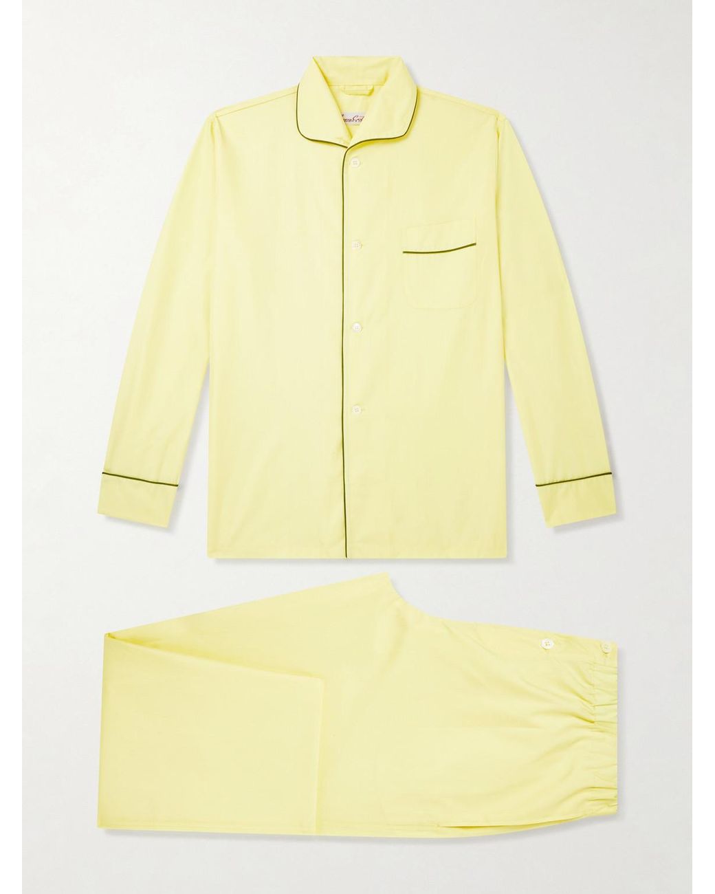 Anderson & Sheppard Yellow George Cortina Cotton-poplin Pyjama Set for men