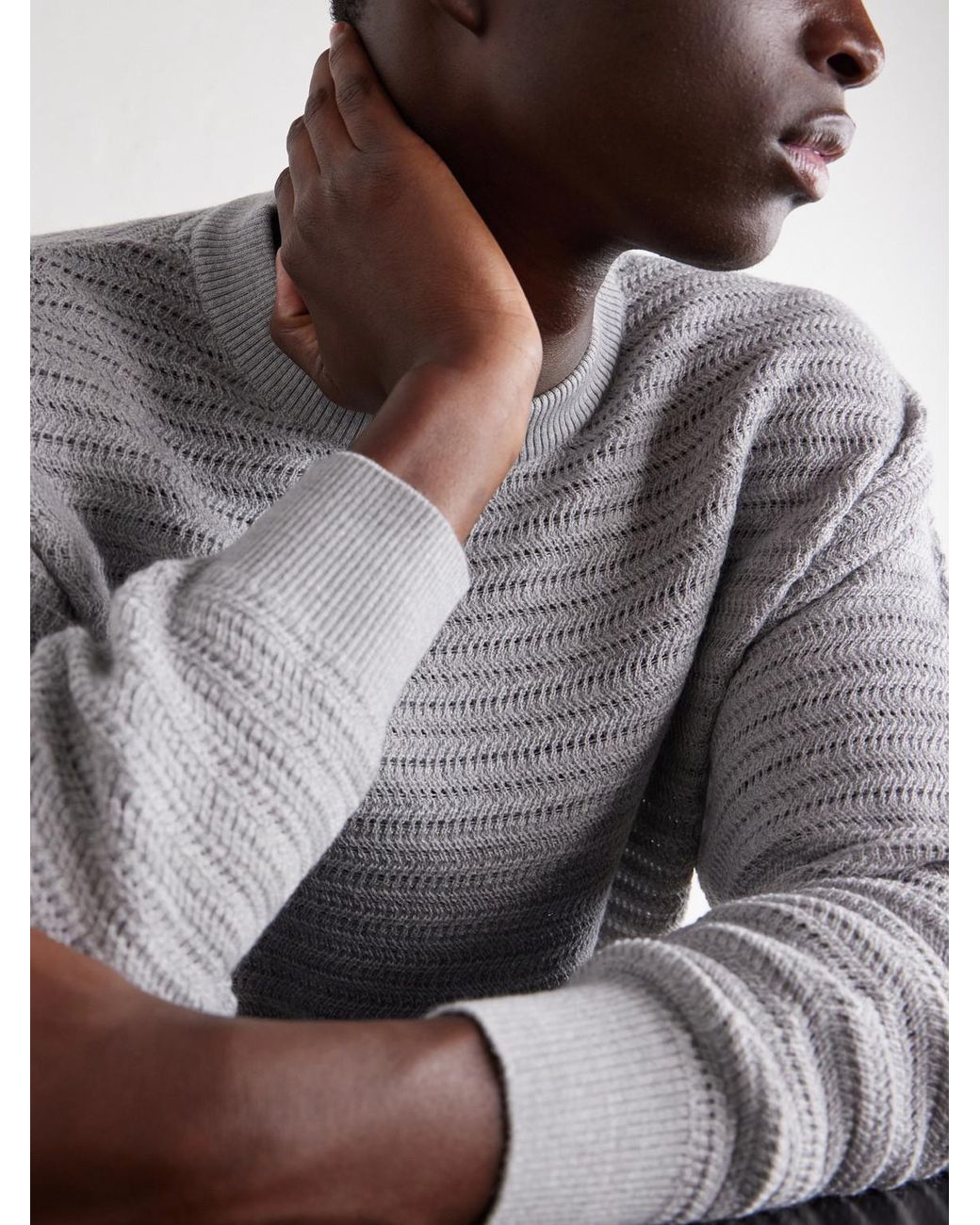 Frescobol Carioca Gray Jardim Merino Wool Sweater for men