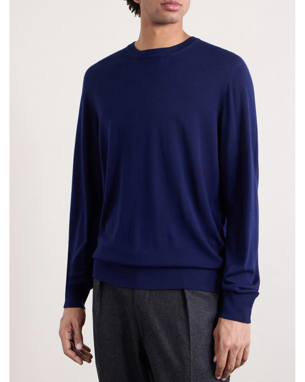 Sease Blue Lasca Wish® Virgin Wool T-shirt for men