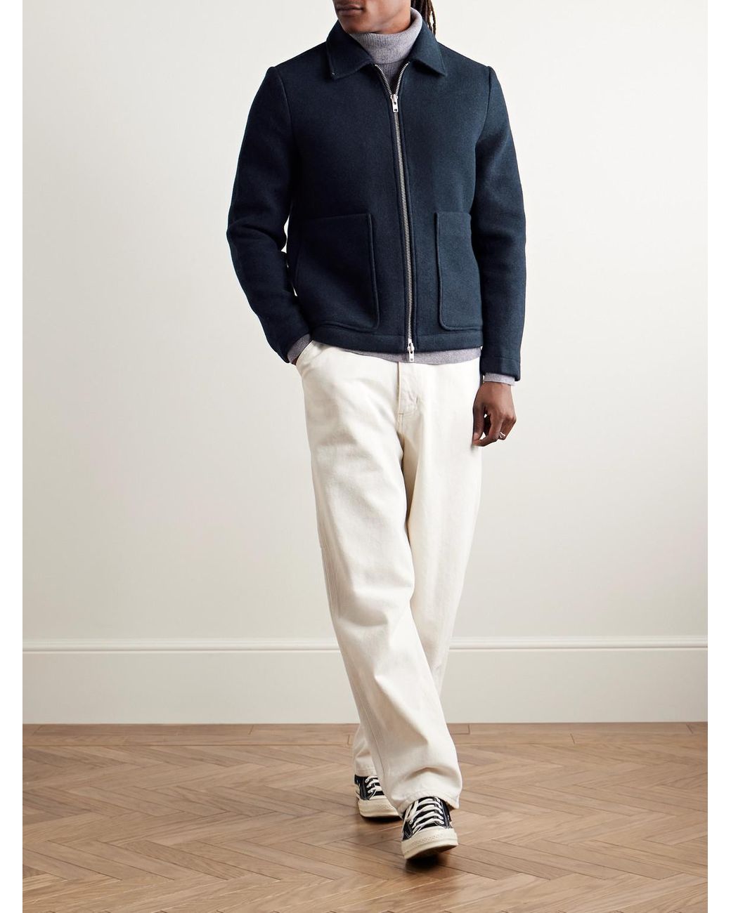 Gael 8267 Brushed Wool-Blend Jacket di NN07 in Blue da Uomo