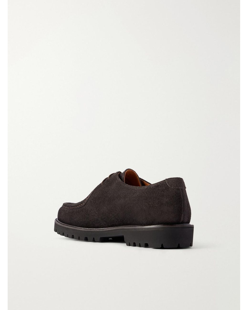 Mr P. Black Suede Derby Shoes for men