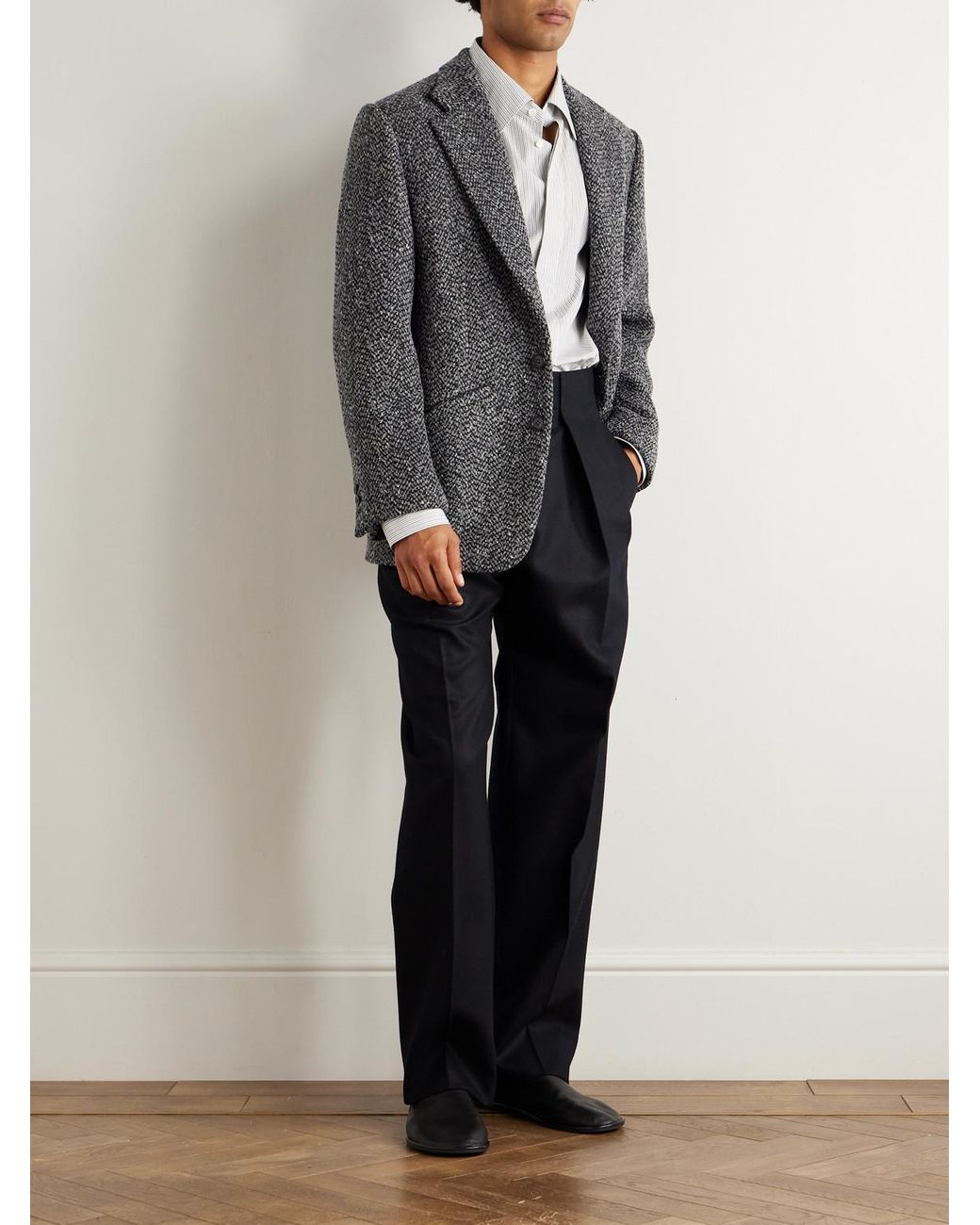 Zegna Black Wool And Cashmere-blend Suit Jacket for men