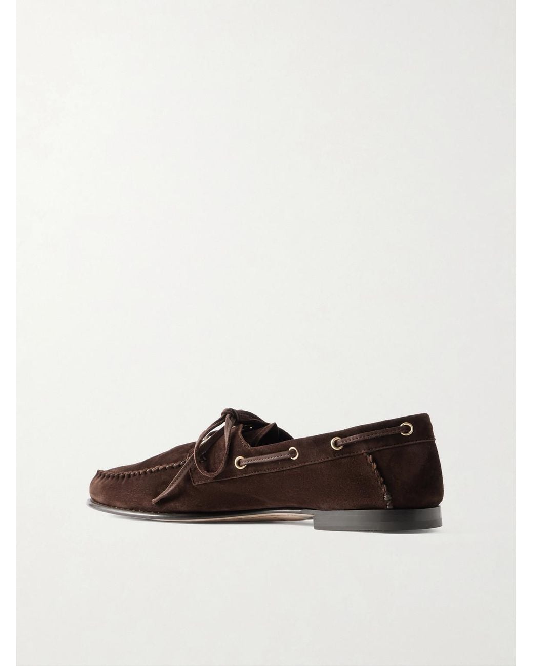 Tom Ford White Theo Suede Boat Shoes for men