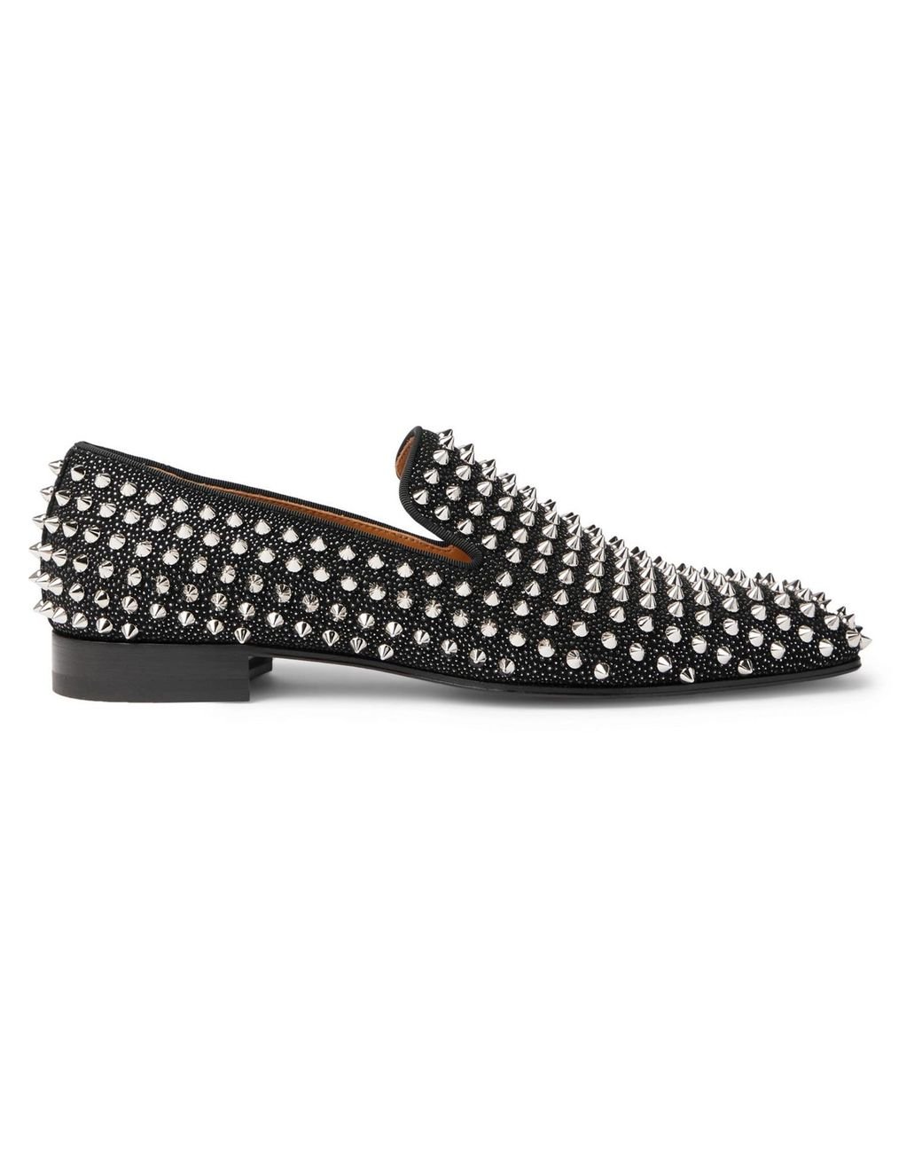 Christian Louboutin Dandelion Spiked Suede Loafers in Black for Men - Lyst