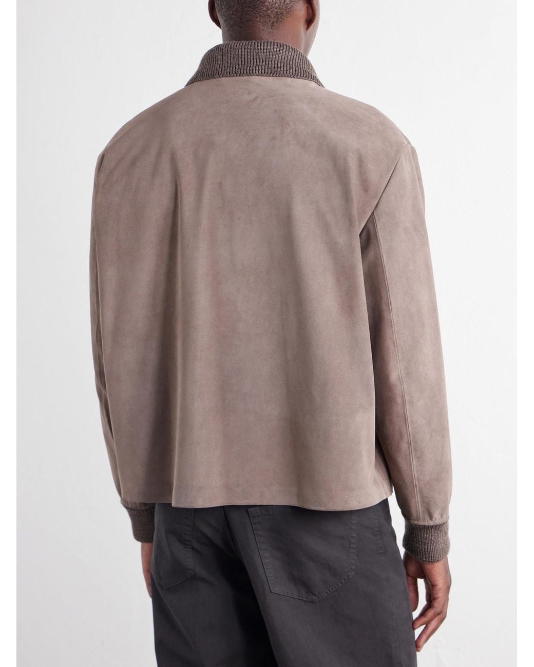 J.W. Anderson Brown Wool-Trimmed Suede Jacket for men