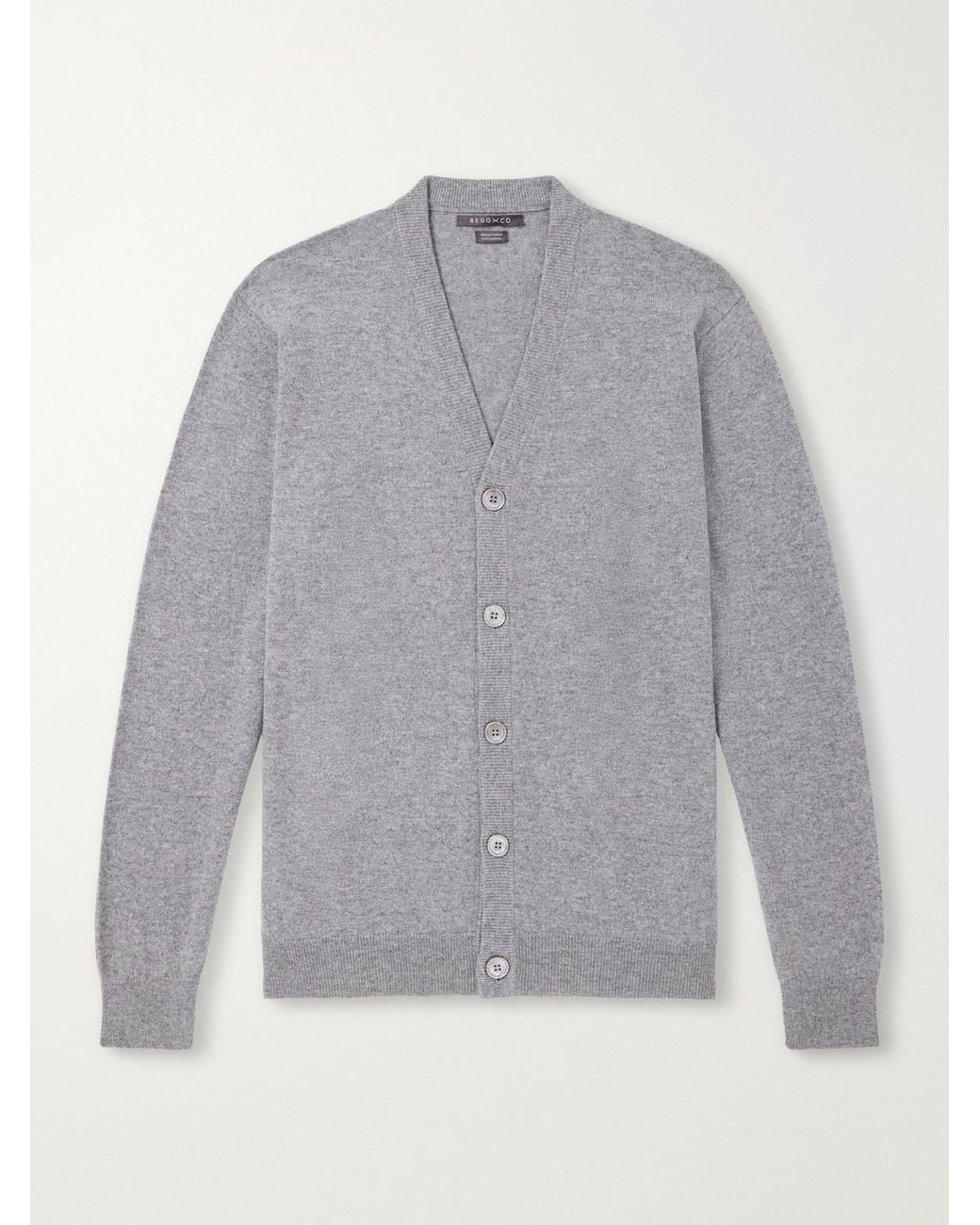 Begg x Co Gray Heriot Cashmere Cardigan for men