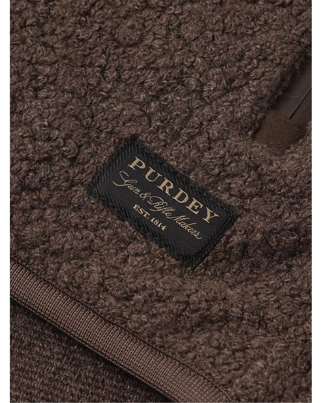 James Purdey & Sons Brown Shell-Trimmed Bouclé Gilet for men