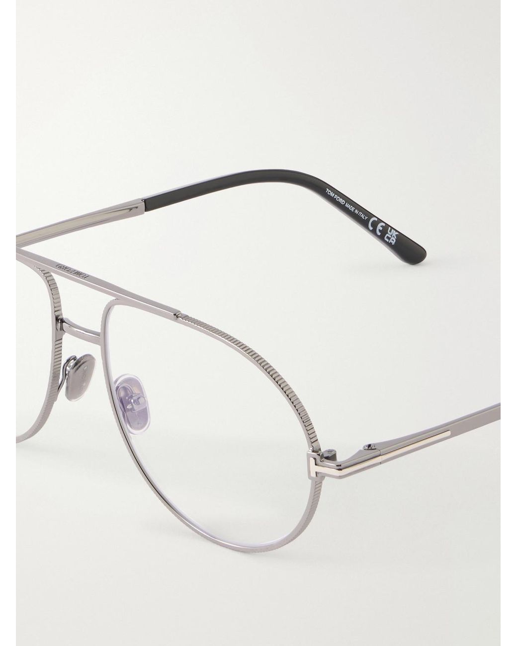 Tom Ford Natural Aviator-Style Titanium Glasses for men