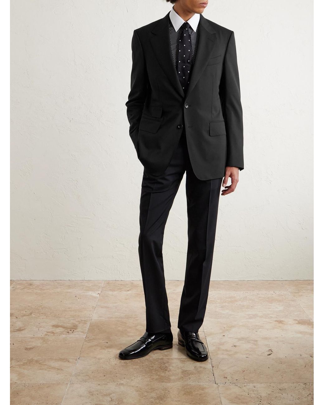 Tom Ford Black Shelton Super 120S Wool Blazer for men