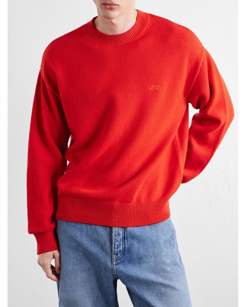 Loewe Anagram-Embroidered Cashmere-Blend Sweater for men
