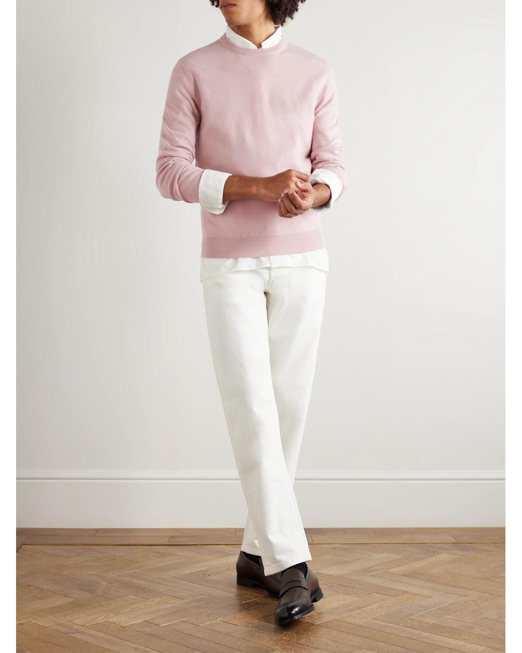 Zegna Pink Slim-fit Oasi Cashmere Sweater for men