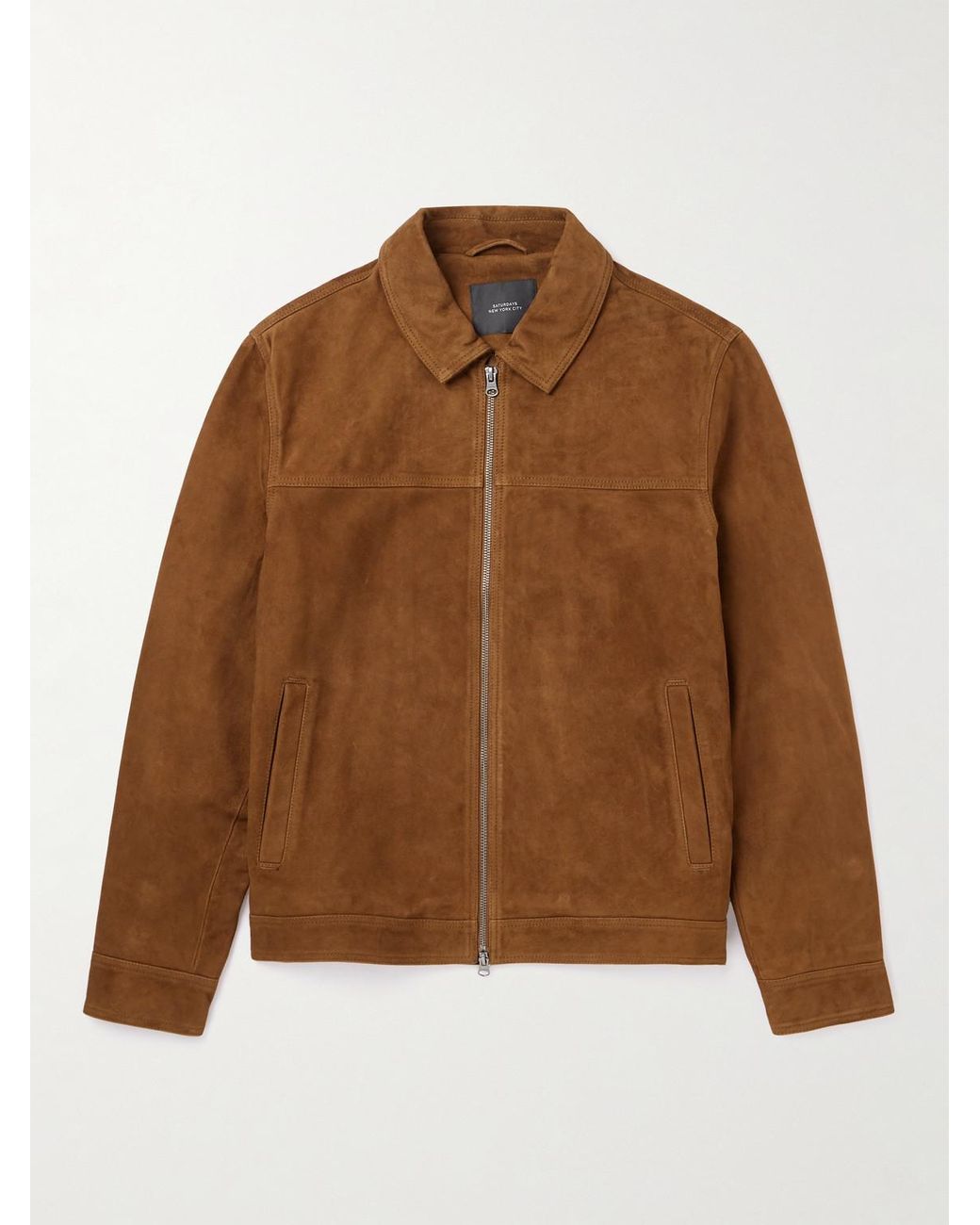 Saturdays NYC Harrisonスエードトラッカージャケット Saturdays NYC Harrison Suede Trucker Jacket in Brown for Men