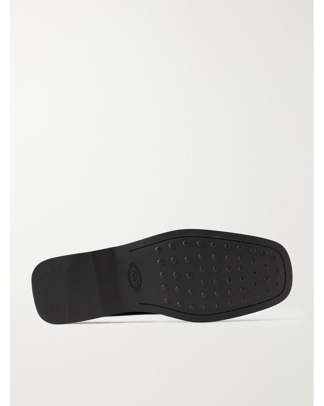Tod's Black Logo-Debossed Gathered Leather Loafers for men