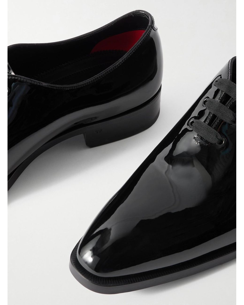 Tom Ford Black Elkan Patent-Leather Oxford Shoes for men
