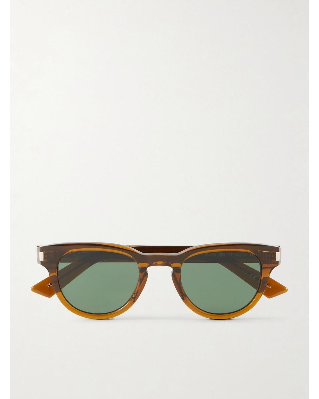 Saint Laurent Green Round-frame Acetate Sunglasses for men