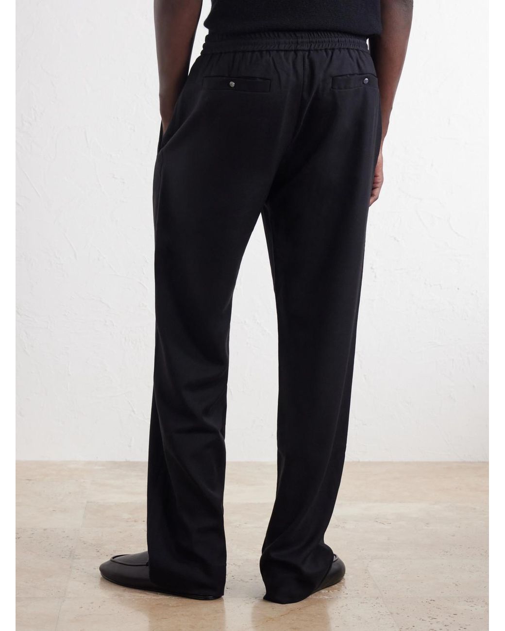 God's True Cashmere Blue Straight-Leg Cashmere-Twill Drawstring Trousers for men