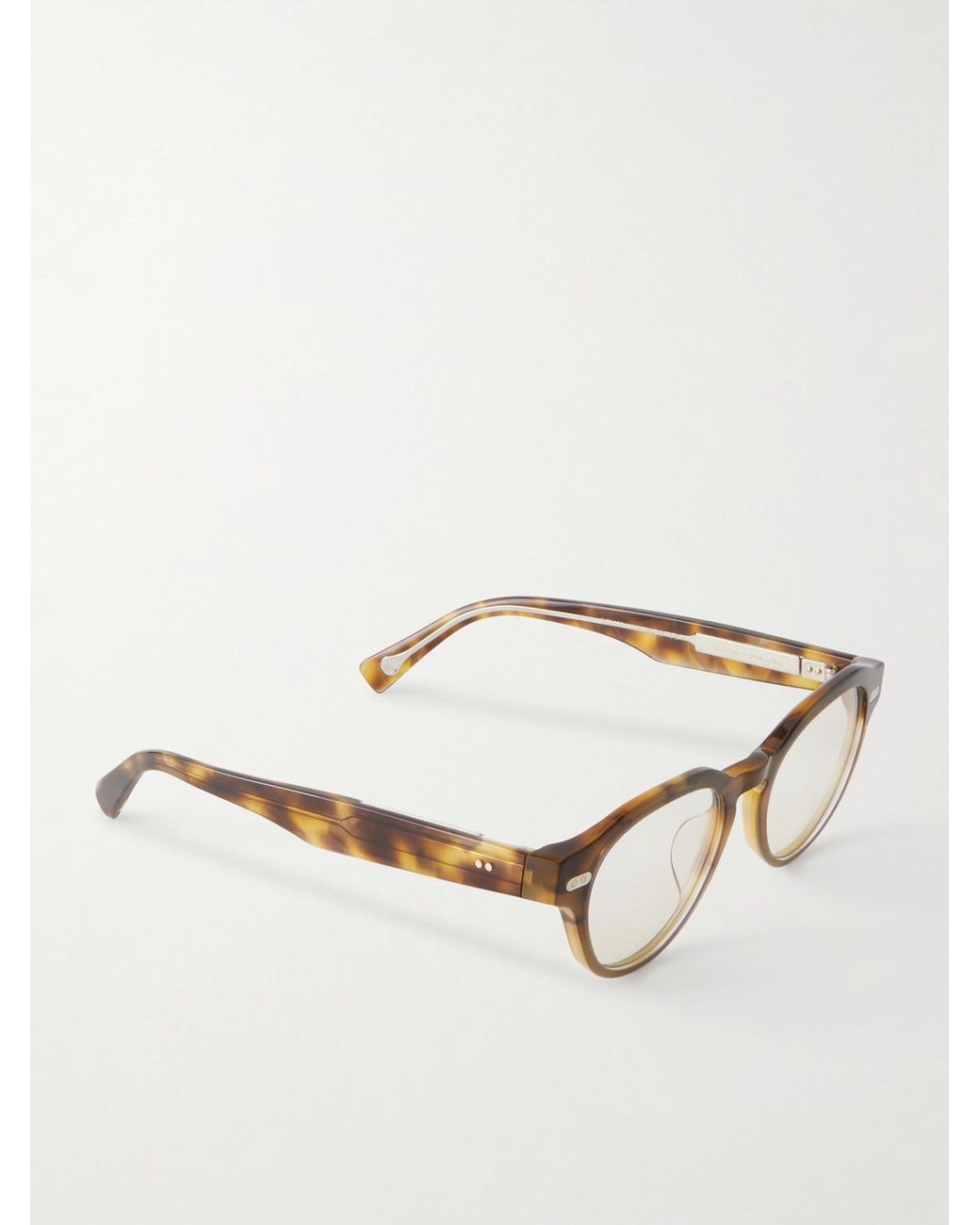 Brunello Cucinelli Natural Round-Frame Acetate Glasses for men
