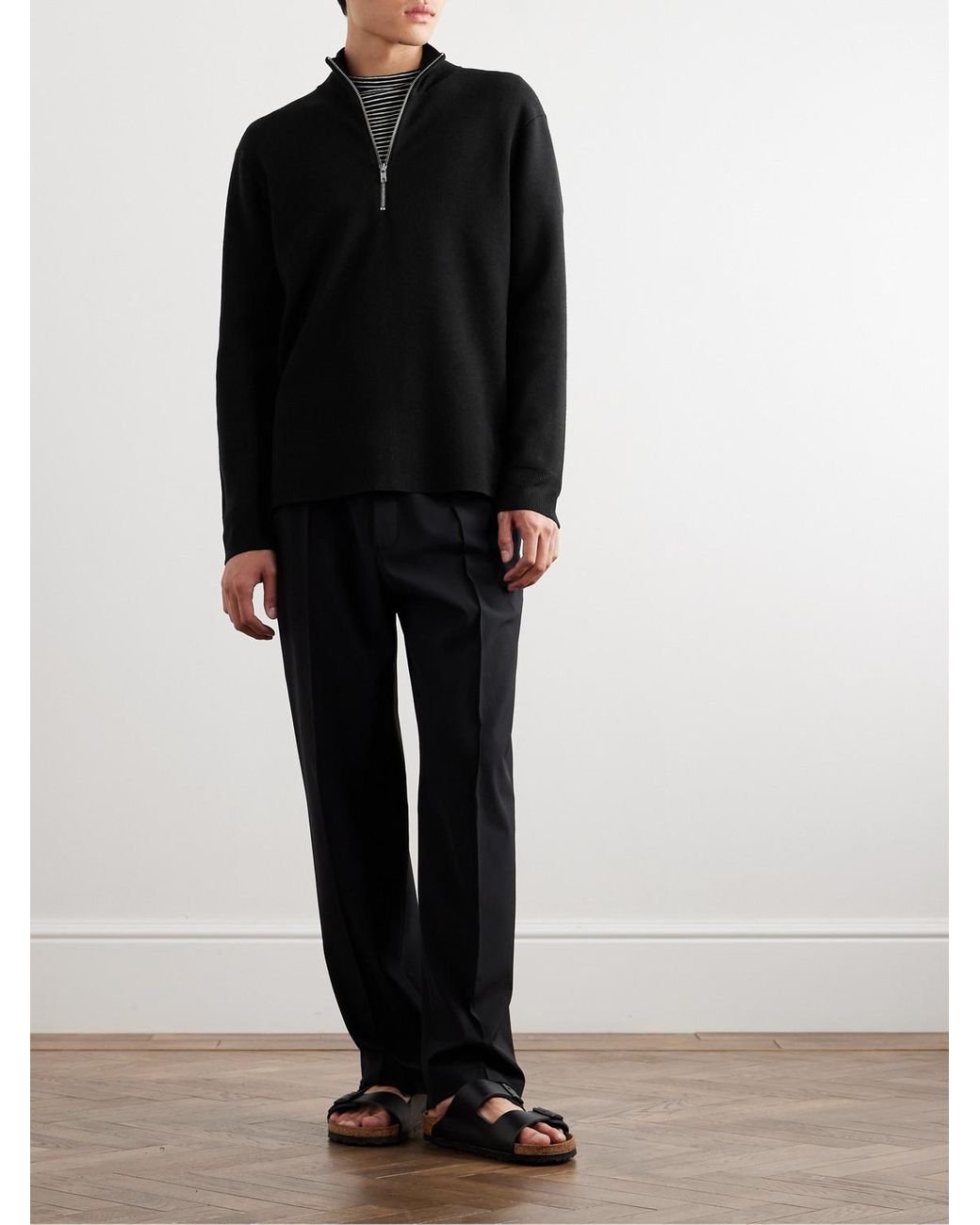 NN07 Black Harald 6530 Knitted Half-Zip Sweater for men