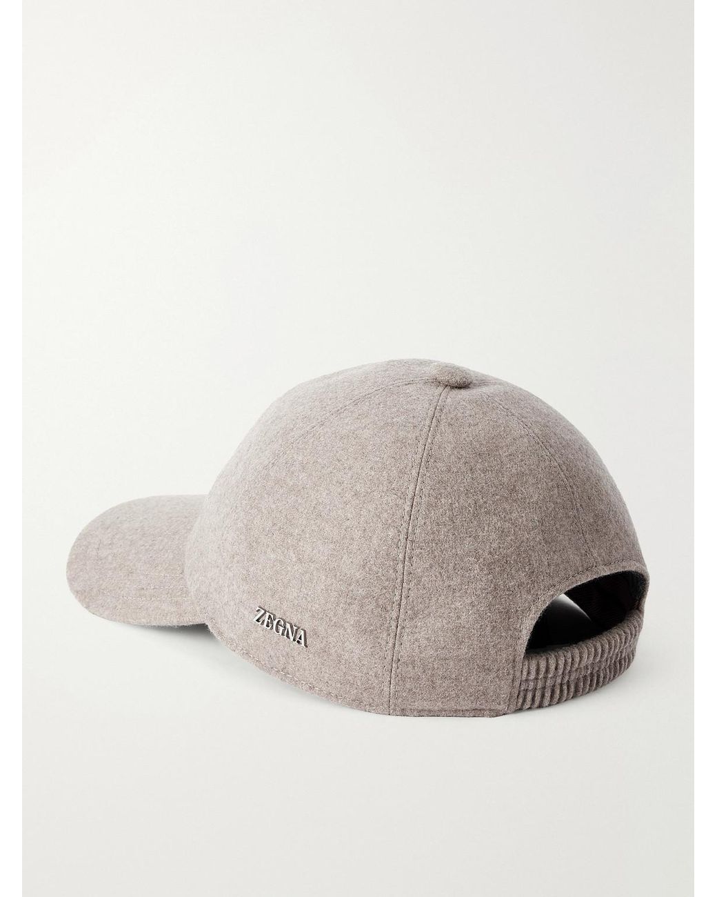 Zegna Natural Oasi Logo-Embellished Cashmere Baseball Cap for men