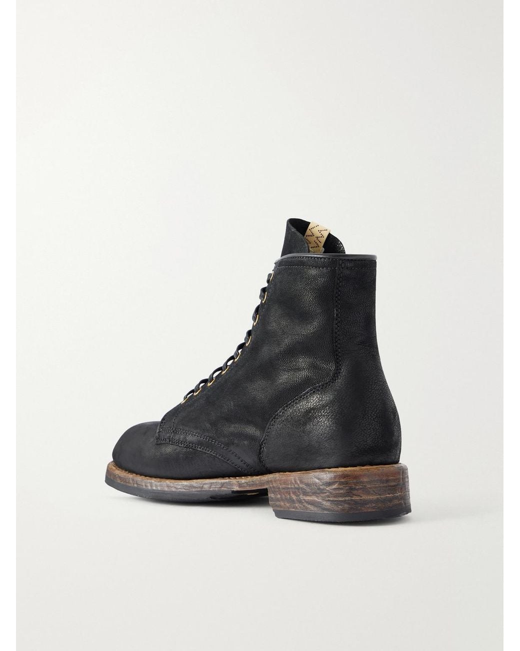 Visvim Black Brigadier Hi-Folk Leather Lace-Up Boots for men