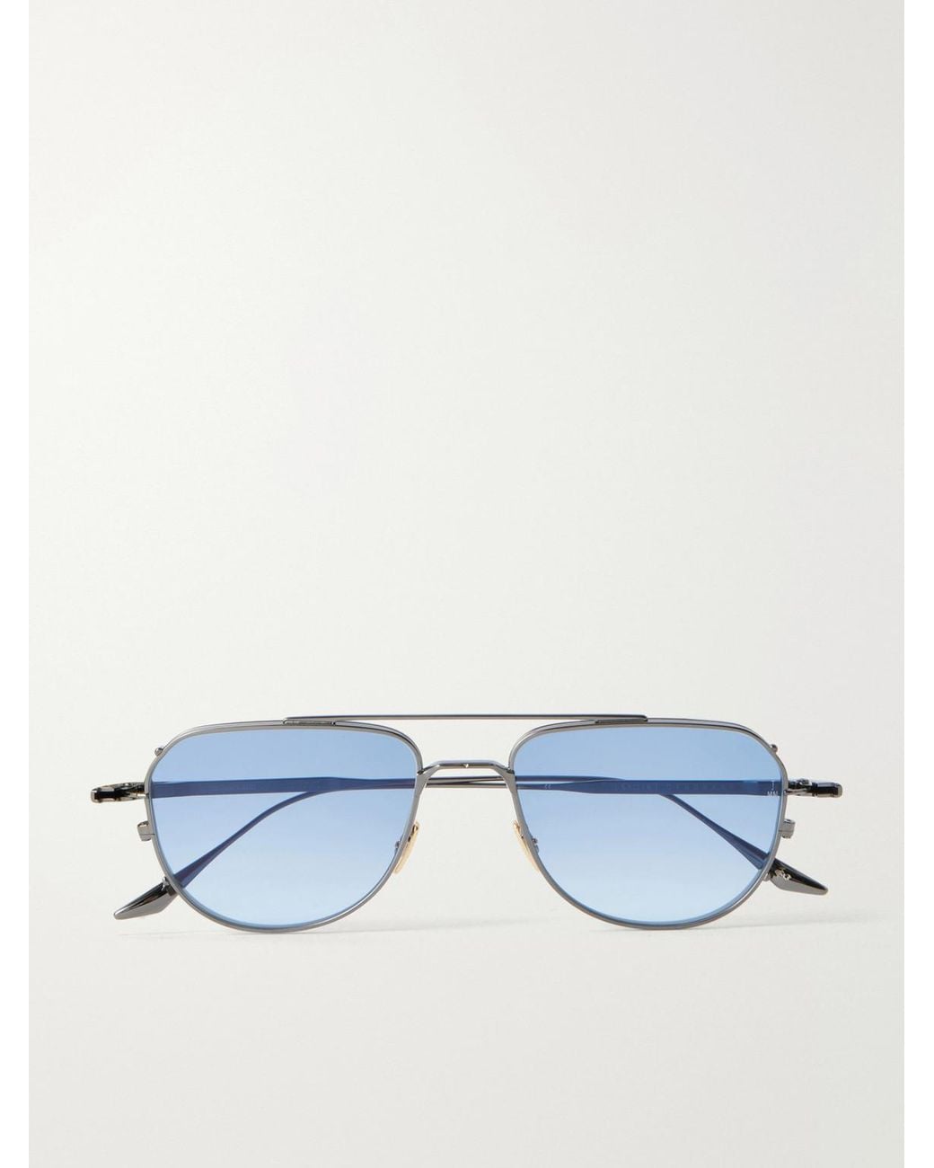 Jacques Marie Mage Blue Cendrars Double-Bridge Aviator-Style-Tone Titanium Sunglasses for men