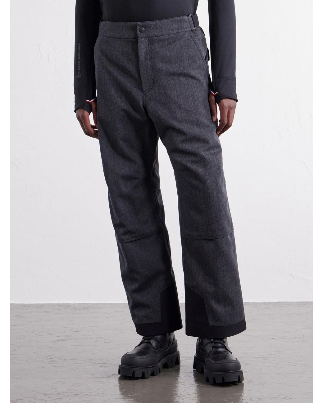 Moncler Gray Straight-Leg Padded Virgin Wool-Twill Ski Pants for men