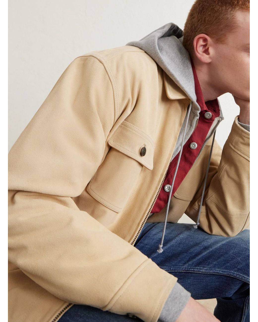 Aimé Leon Dore Natural Ranch Suede Jacket for men