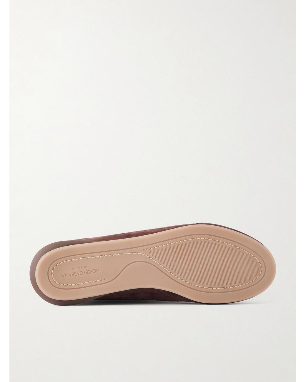 Dolce & Gabbana Brown Leather-Trimmed Suede Sneakers for men
