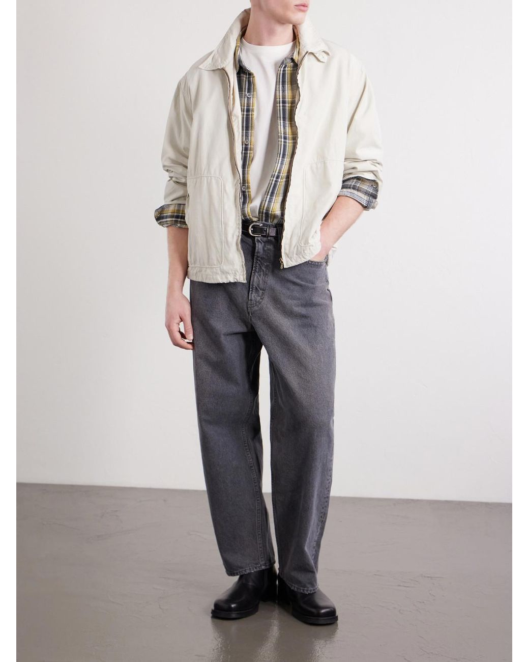 A.PRESSE Gray Wide-Leg Jeans for men