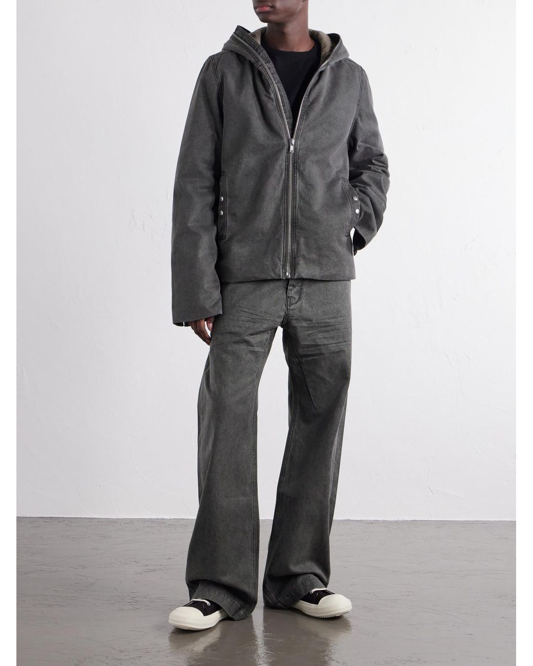 Rick Owens Gray Gimp Cotton-Canvas Blouson Jacket for men