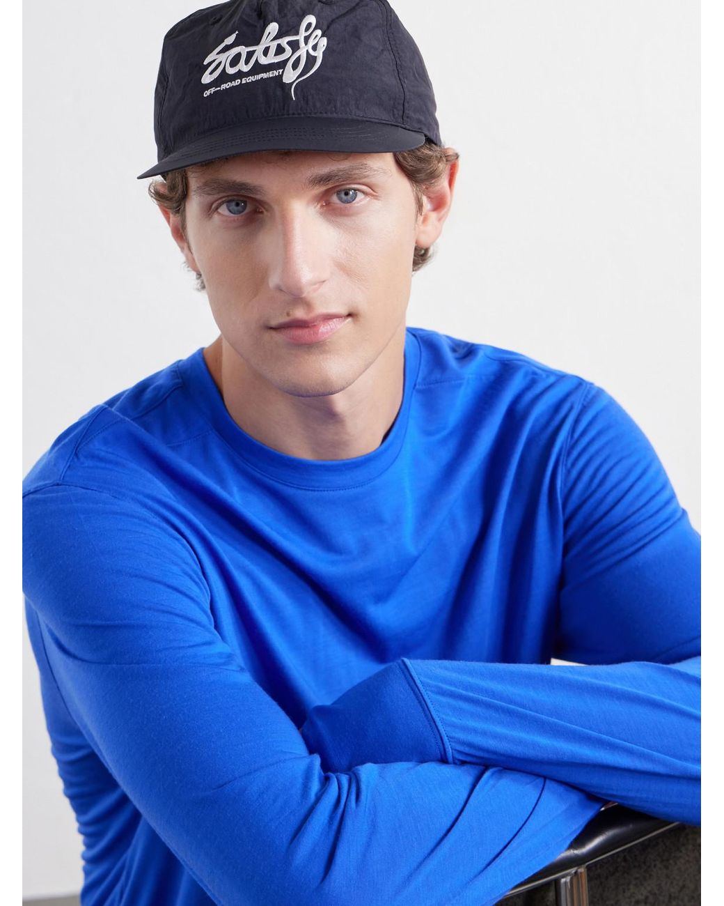 Satisfy Blue Flitesilk Logo-Embroidered Shell Cap for men