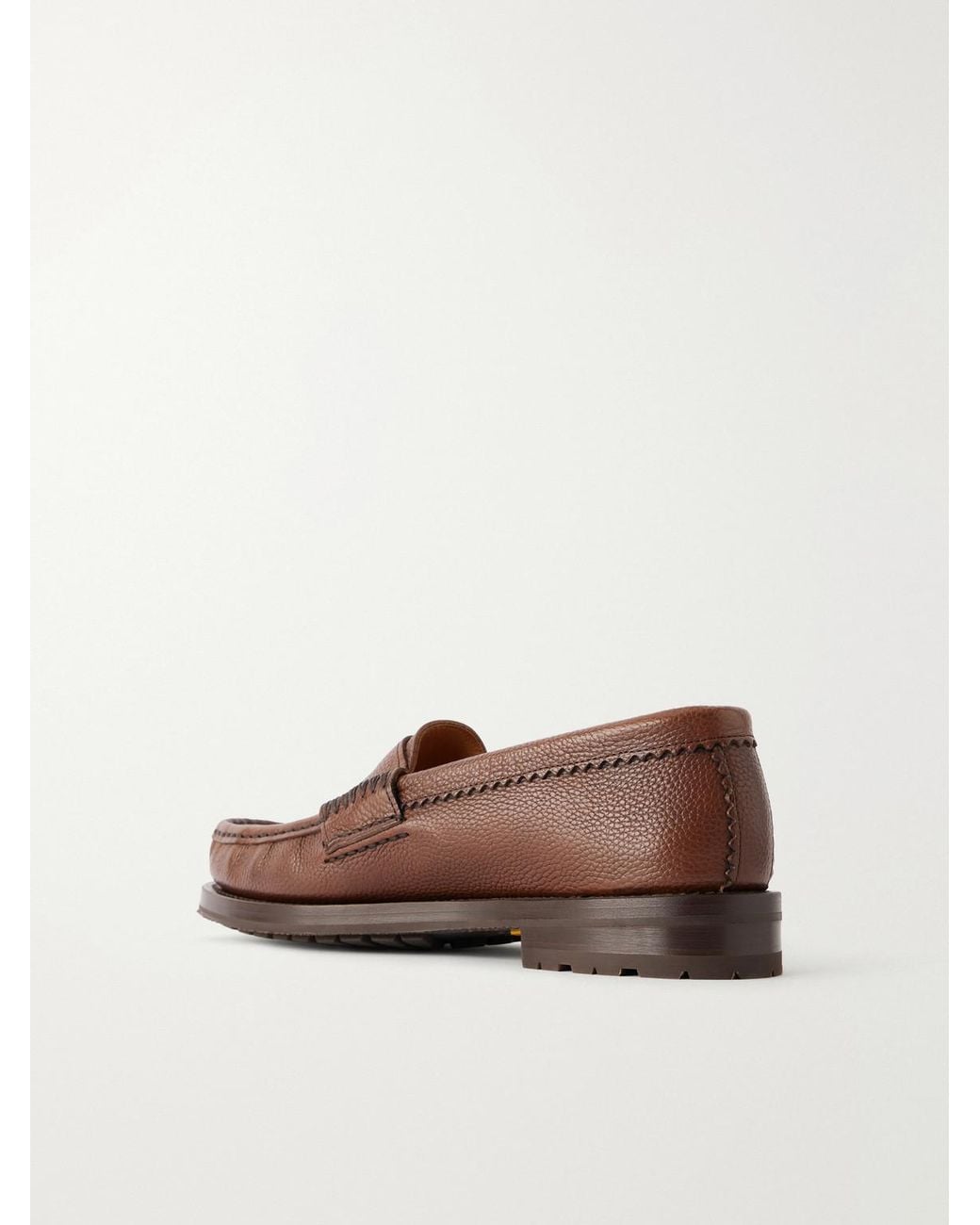 Yuketen Brown Rob's Full-Grain Leather Penny Loafers for men