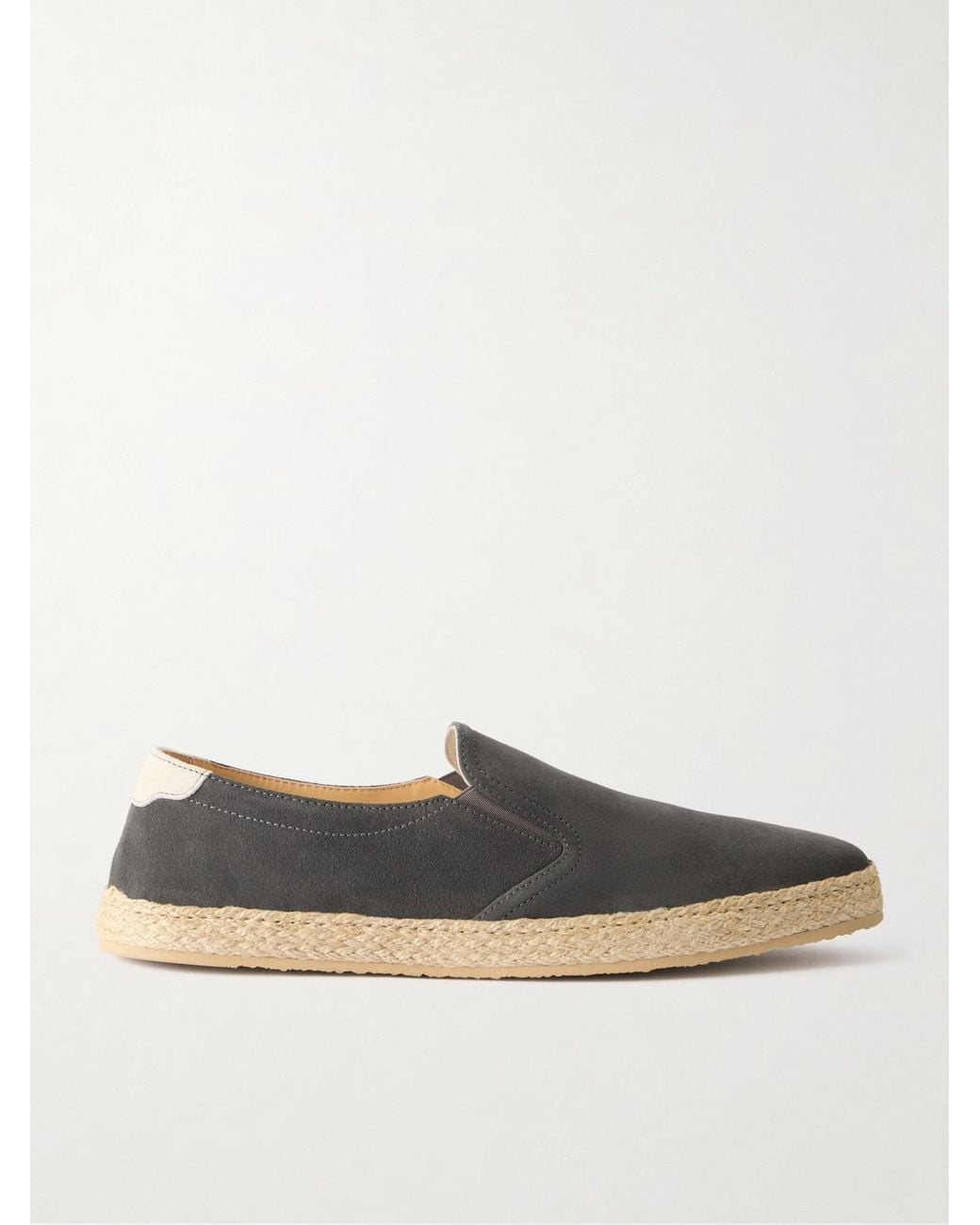 Brunello Cucinelli Suede Espadrilles in Gray für Herren