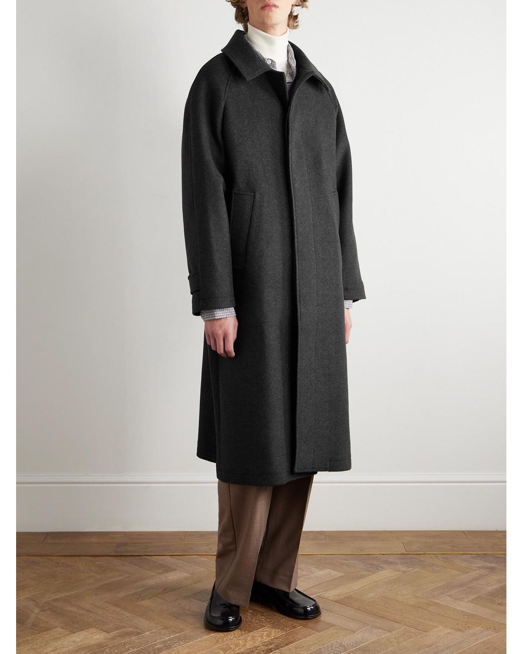 mfpen Black Installation Oversized Recycled-Wool Coat for men