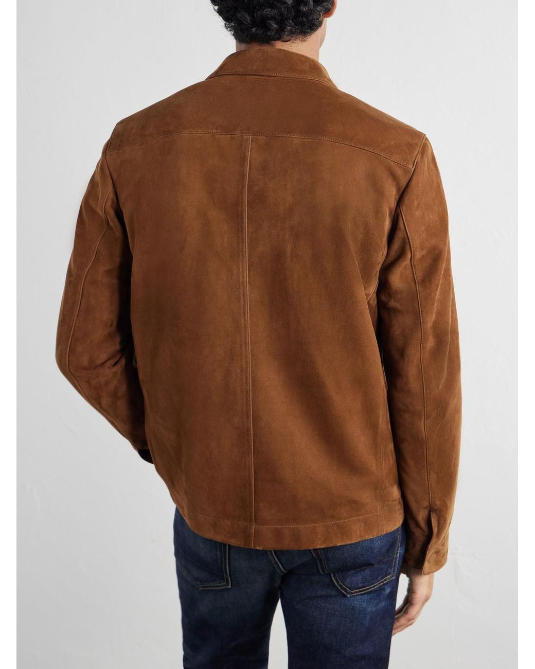 Tom Ford Brown Panelled Suede Jacket for men