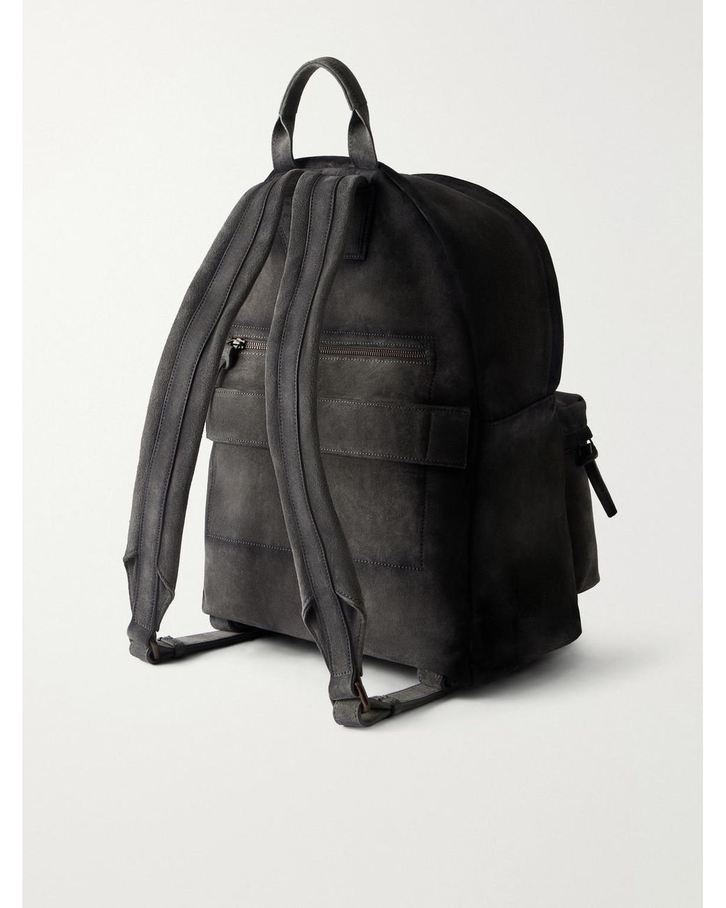 Officine Creative Black Oc Pack/001 Suede Backpack for men