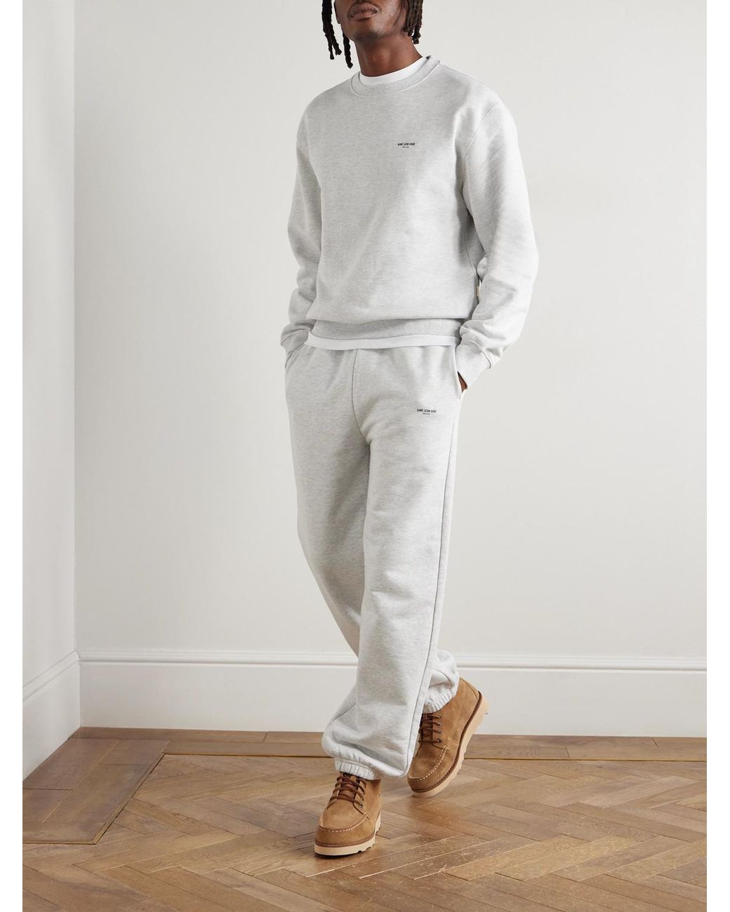 Aimé Leon Dore White Straight-Leg Logo-Print Cotton-Jersey Sweatpants for men